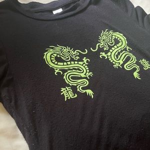 Black/green crop top